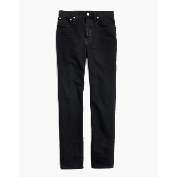 Madewell Classic Straight Jeans Lunar Wash Black High Rise Stretch Denim US 24 - Picture 6 of 16
